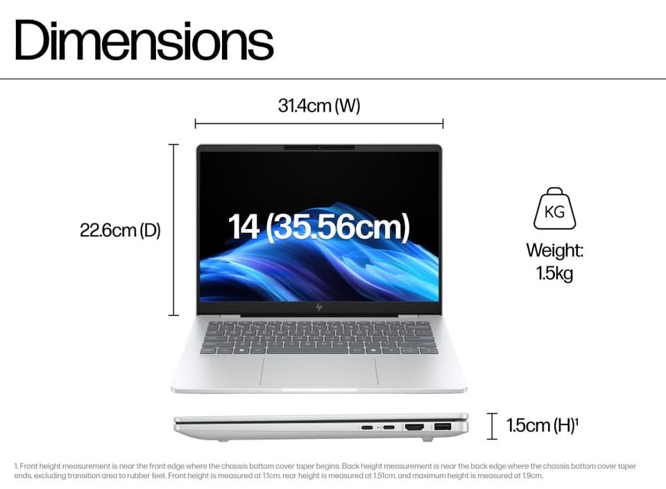 HP OmniBook 7 Laptop AI 14-FR0116TU, Intel Core Ultra 7 - 255H, Windows 11 Home, 32 GB RAM, 1 TB SSD, 14 inch, 3K OLED, 120 Hz, 1.41 kg, Silver – TechCure India
