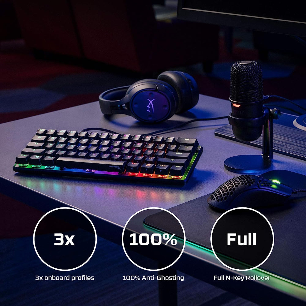 HYPERX Alloy Origins RGB 60% Mechanical Gaming Keyboard (Red Linear Switches) – photo 4 – Model 4P5N4AA-ABA – TechCure India