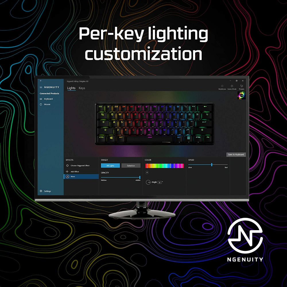 HYPERX Alloy Origins RGB 60% Mechanical Gaming Keyboard (Red Linear Switches) – photo 5 – Model 4P5N4AA-ABA – TechCure India
