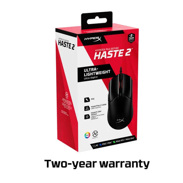 HyperX Pulsefire Haste 2 RGB Gaming Mouse (Black) 6N0A7AA – TechCure India