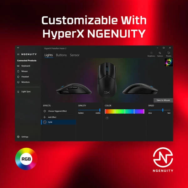 HyperX Pulsefire Haste 2 RGB Gaming Mouse (Black) 6N0A7AA – TechCure India
