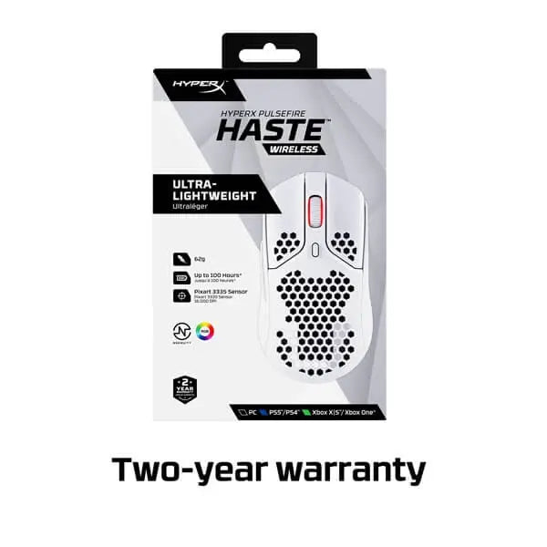 HyperX Pulsefire Haste Wireless Rgb Gaming Mouse (White) (4P5D8AA) – TechCure India