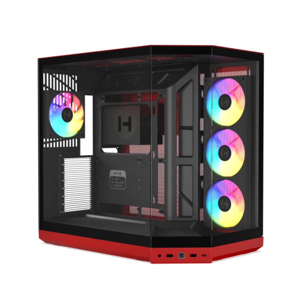 HYTE Y50 Essential Aesthetic RGB EATX Mid Tower Cabinet ( Black Cherry ) – TechCure India