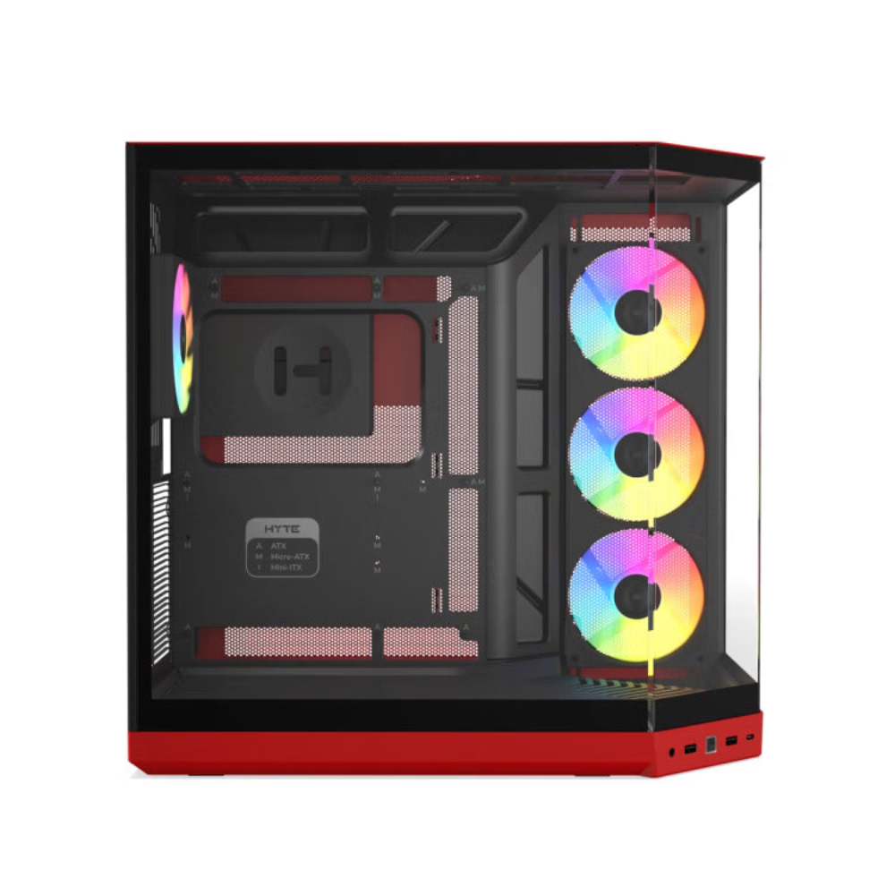HYTE Y50 Essential Aesthetic RGB EATX Mid Tower Cabinet ( Black Cherry ) – TechCure India
