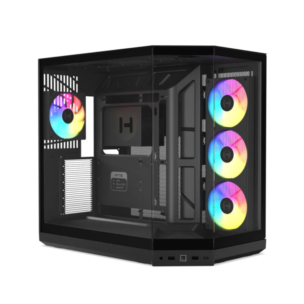 HYTE Y50 Essential Aesthetic RGB EATX Mid Tower Cabinet ( Pitch Black ) – TechCure India