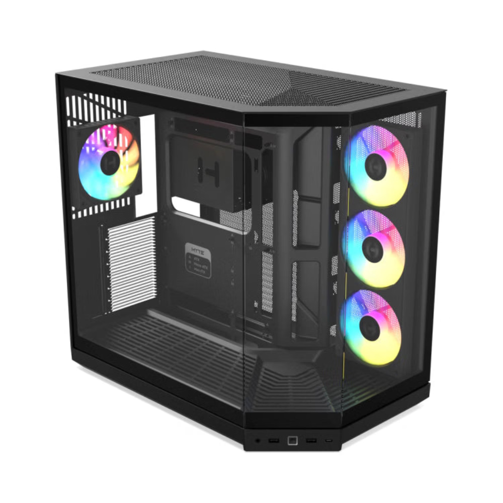 HYTE Y50 Essential Aesthetic RGB EATX Mid Tower Cabinet ( Pitch Black ) – TechCure India
