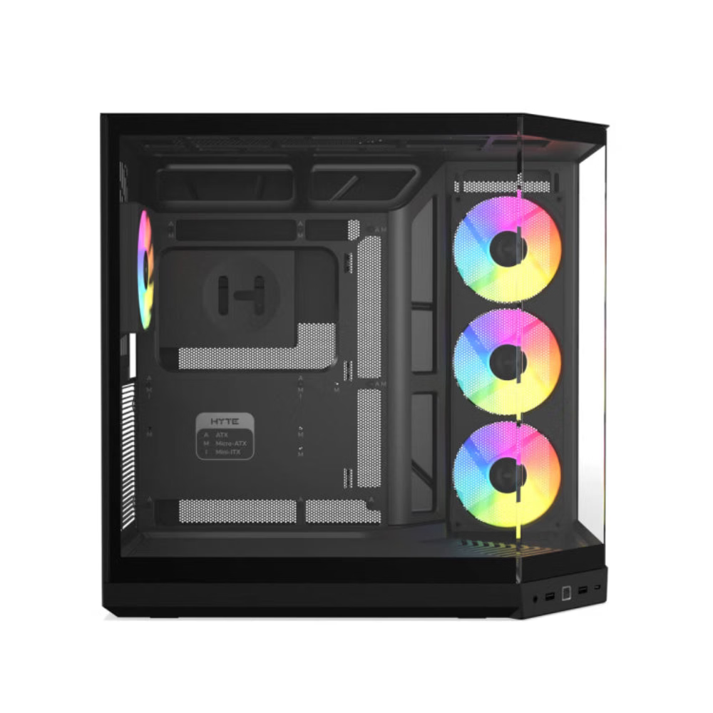 HYTE Y50 Essential Aesthetic RGB EATX Mid Tower Cabinet ( Pitch Black ) – TechCure India