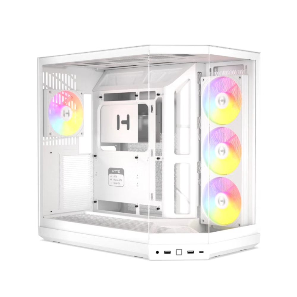 HYTE Y50 Essential Aesthetic RGB EATX Mid Tower Cabinet ( Snow White ) – TechCure India