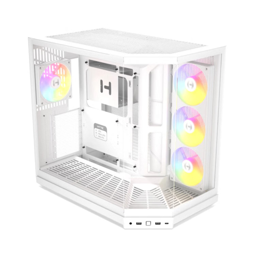 HYTE Y50 Essential Aesthetic RGB EATX Mid Tower Cabinet ( Snow White ) – TechCure India