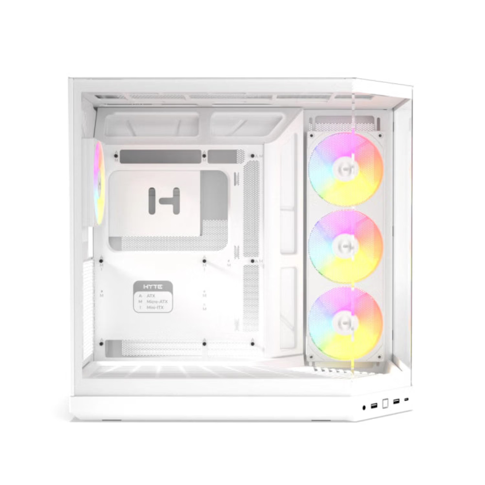 HYTE Y50 Essential Aesthetic RGB EATX Mid Tower Cabinet ( Snow White ) – TechCure India