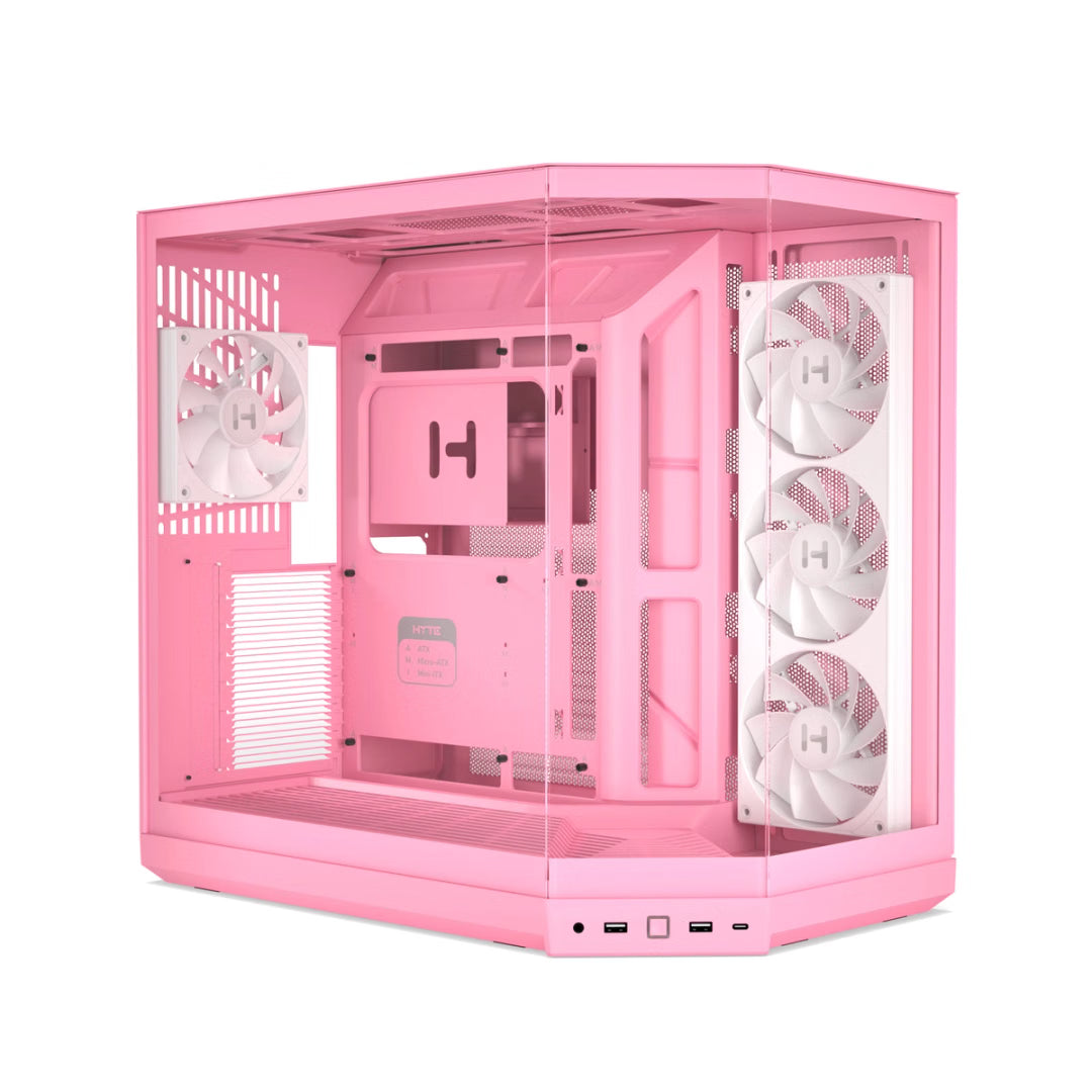 HYTE Y50 Essential Aesthetic RGB EATX Mid Tower Cabinet ( Strawberry Milk ) – TechCure India