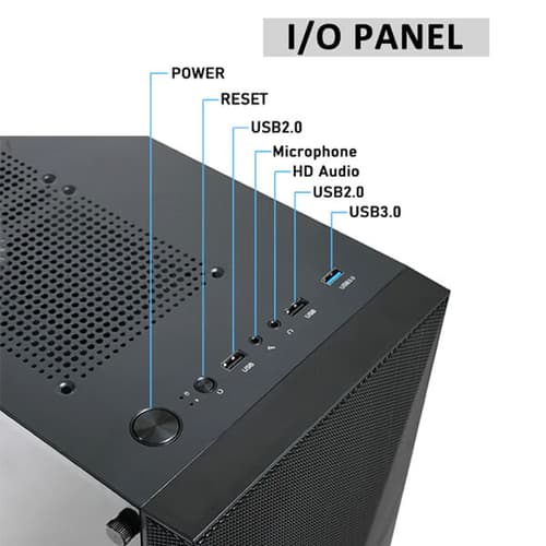 ANT ESPORTS Ice-100 ATX Mid Tower Cabinet ( Black ) - 4