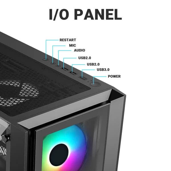 ANT ESPORTS ICE-170 TG ATX Mid Tower Cabinet (Black) - 5