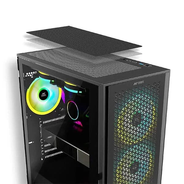 ANT ESPORTS ICE-4000 RGB Mesh ATX Mid Tower Cabinet (Black) – TechCure India