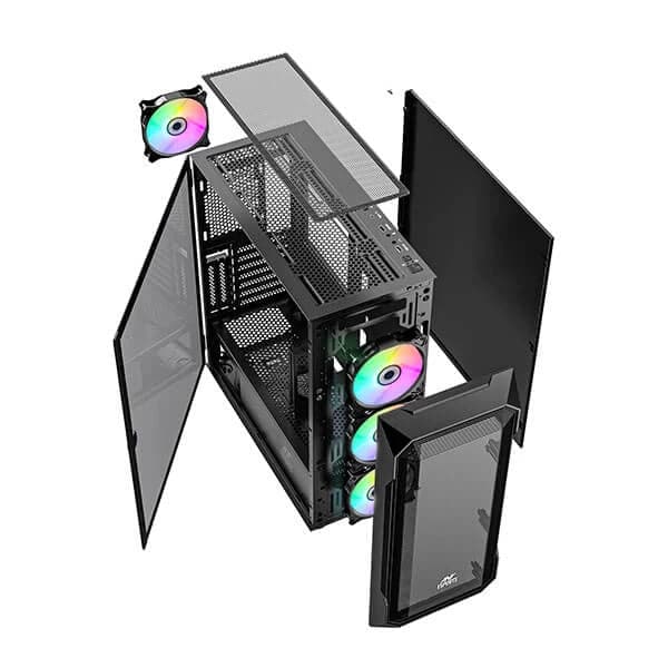 ANT ESPORTS ICE 410TG Mesh ARGB EATX Mid Tower Cabinet (Black) - 6