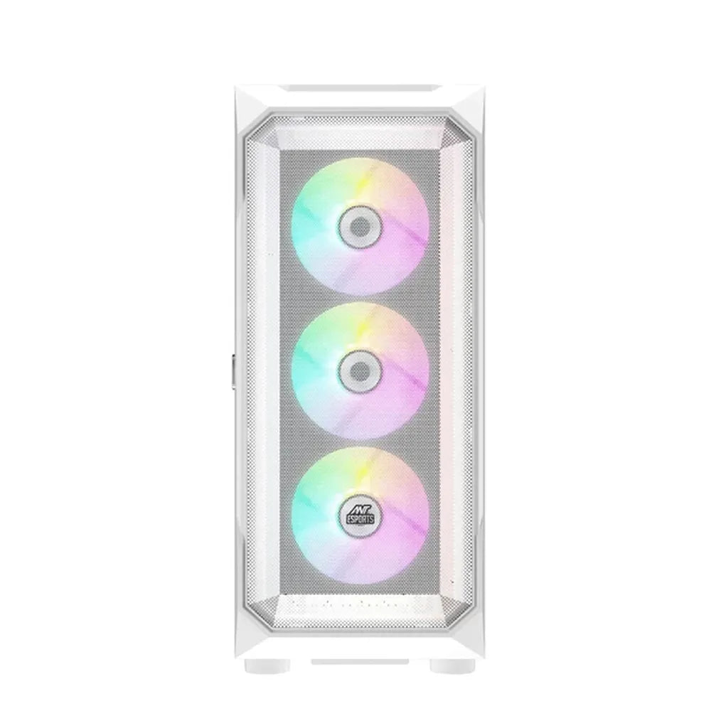 ANT ESPORTS ICE-410 TG Mesh ARGB EATX Mid Tower Cabinet (White) - 2