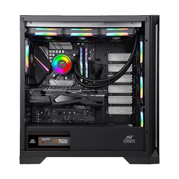 ANT ESPORTS ICE-590TG ARGB EATX Mid Tower Cabinet (Black) - 2