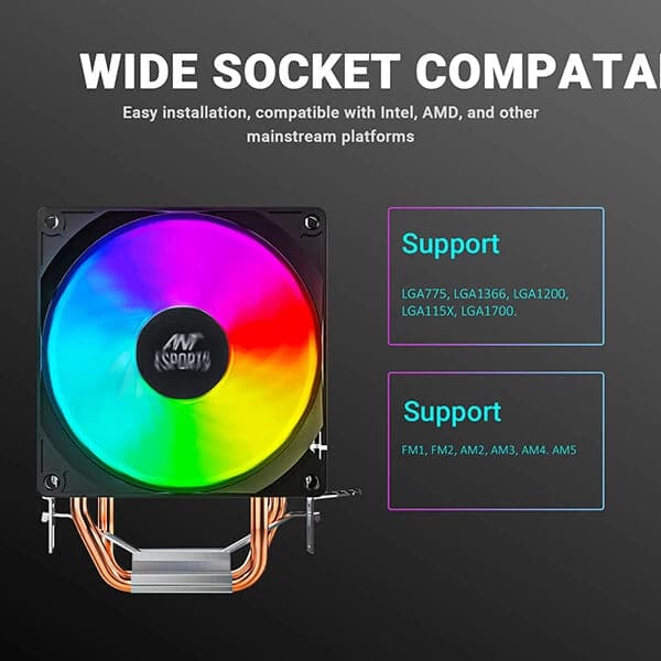 ANT ESPORTS ICE-C200 V2 Single Tower Air Cooler (Black) - 5