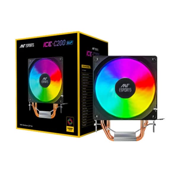 ANT ESPORTS ICE-C200 V2 Single Tower Air Cooler (Black)