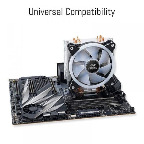 ANT ESPORTS ICE-C612 With RGB LED PWM Single Tower CPU Air Cooler/Fan (Black) - 2