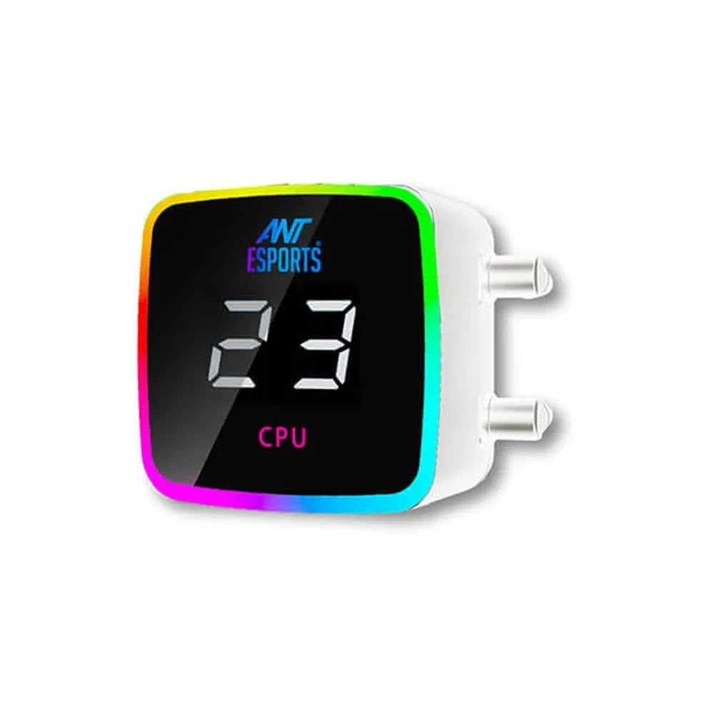 ANT ESPORTS ICE-Glow 240 ARGB 240mm CPU Liquid Cooler (White) - 2