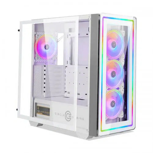Circle Infernova ZX ARGB (E-ATX) Mid Tower Cabinet (White) – TechCure India