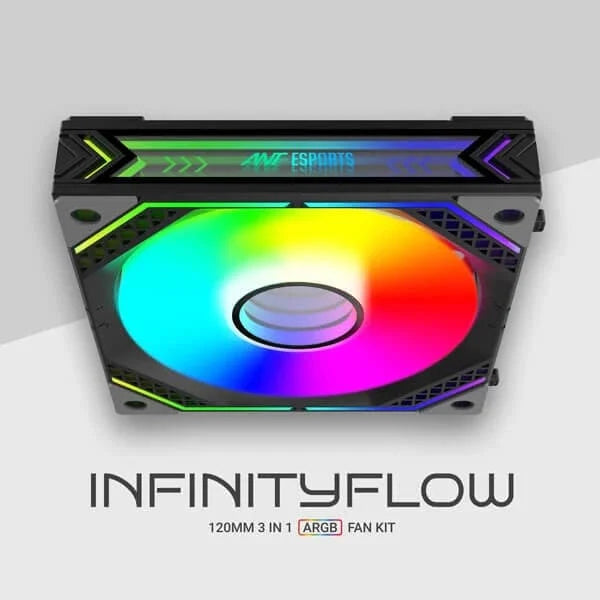 ANT ESPORTS Infinity Flow ARGB 120mm PWM Cabinet Fan Triple Pack – TechCure India
