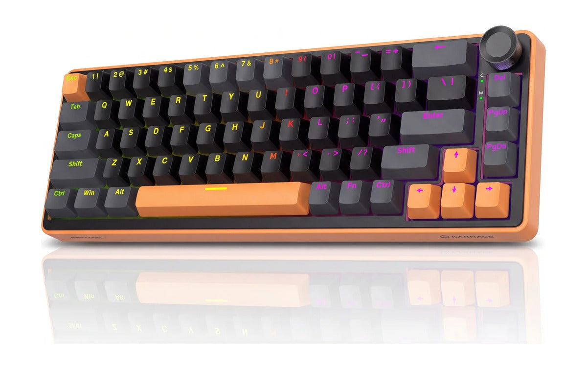 KARNAGE Sentinel 65% Wired Mechanical RGB Wireless Gaming Keyboard (Orange / Black) (Red Switches) – TechCure India