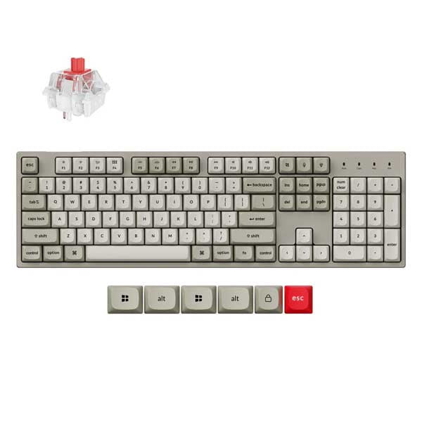 Keychron C2 Pro 8K QMK Wired Custom Super Switch Red Mechanical Keyboard (C2PX-M1) – TechCure India