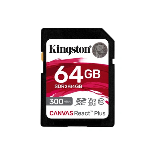Kingston Canvas React Plus V90 64GB SD Memory Card