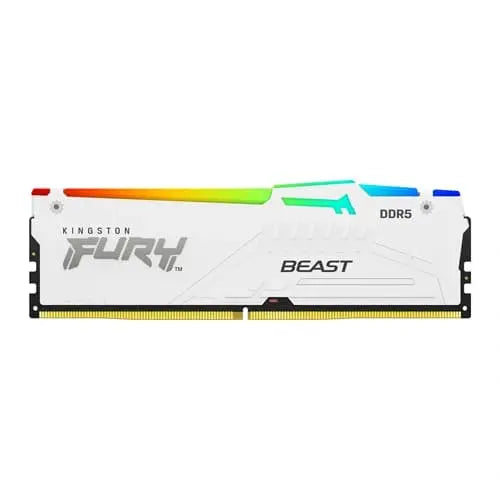 Kingston Fury Beast RGB 32GB DDR5 6000Mhz CL36 Desktop RAM White (KF560C36BWEA-32) – TechCure India
