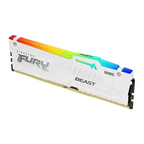 Kingston Fury Beast RGB 32GB DDR5 6000Mhz CL36 Desktop RAM White (KF560C36BWEA-32) – TechCure India
