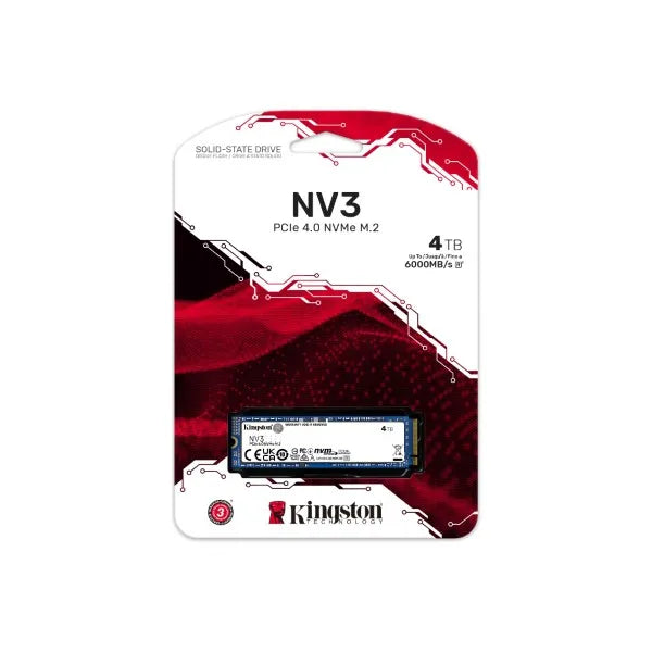 Kingston NV3 4TB Gen4.0 NVMe M.2 Internal SSD (SNV3S-4000G) – TechCure India