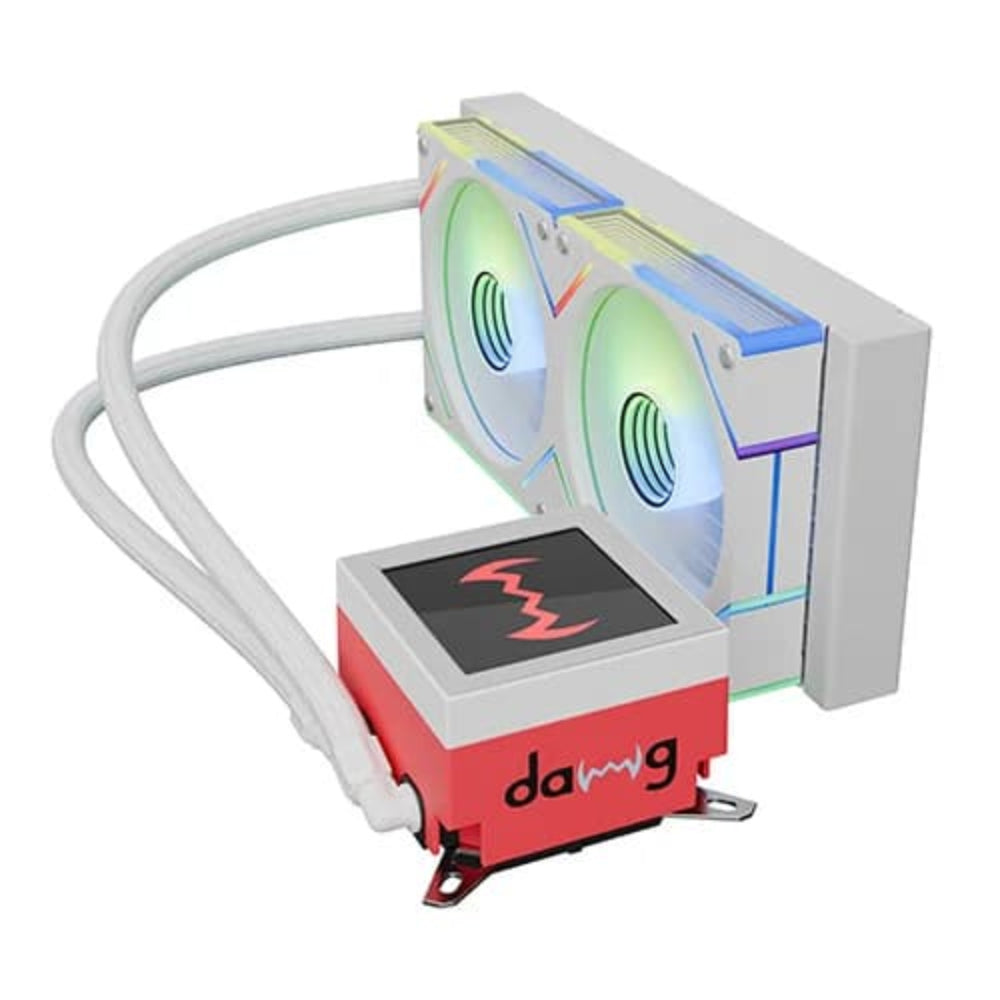 DAWG L240 ARGB 240mm CPU Liquid Cooler ( With LCD Display )( White ) - 2