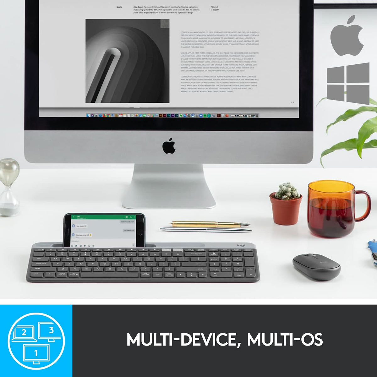 LOGITECH K580 SLIM MULTI DEVICE WIRELESS KEYBOARD – TechCure India