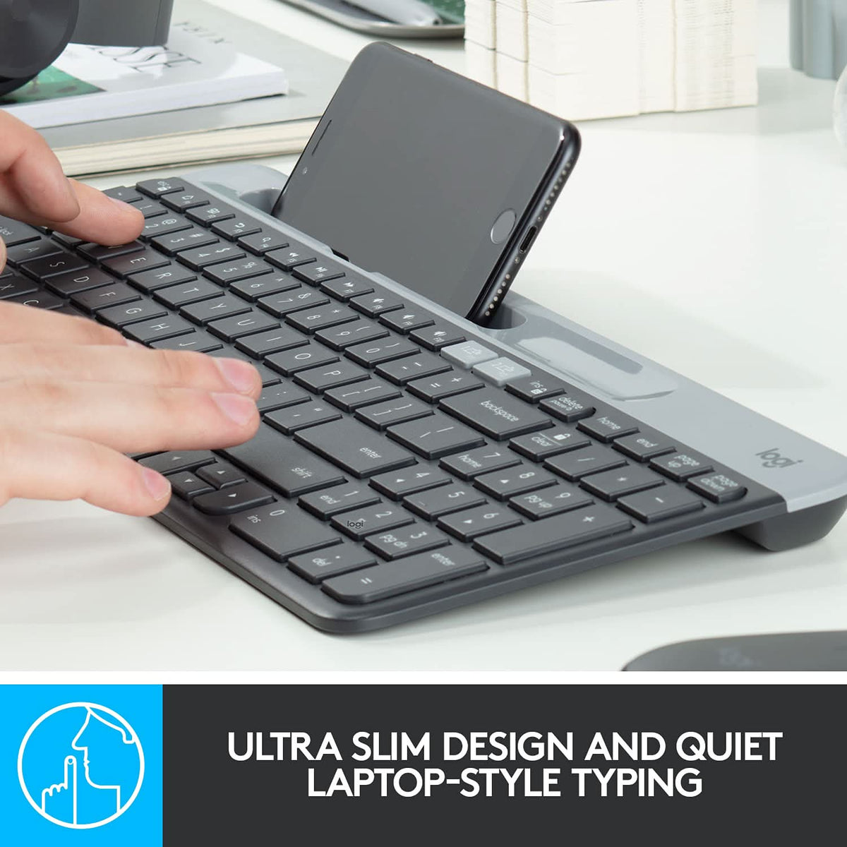 LOGITECH K580 SLIM MULTI DEVICE WIRELESS KEYBOARD – TechCure India