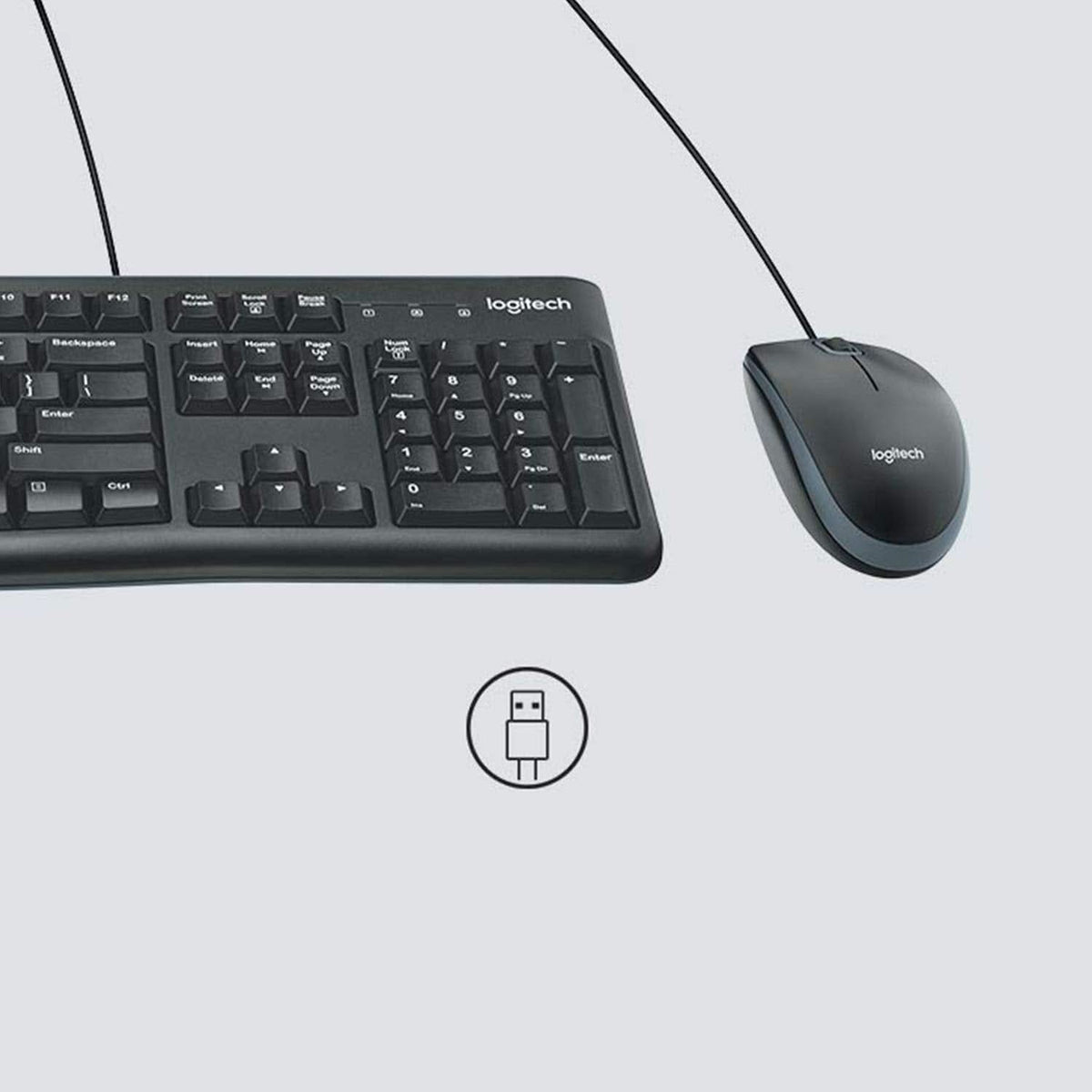 LOGITECH MK120 WIRED USB KEYBOARD AND MOUSE COMBO – TechCure India