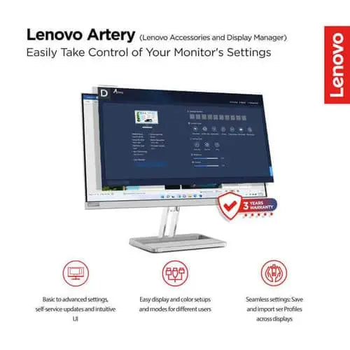 Lenovo L24i-4A 24 Inch FHD IPS Monitor White (67BCKAC6IN) – TechCure India