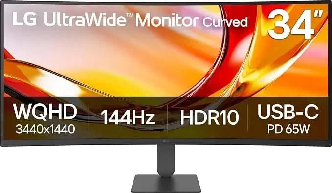 LG 34U640B-B 34-inch UltraWide WQHD 144Hz FreeSync Premium Curved Monitor – TechCure India