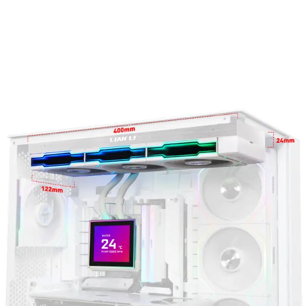 Lian Li HydroShift II LCD-S 360 TL 360mm Liquid Cooler White (G89-GHS2LCDS36TFW-IN) – TechCure India