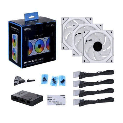 Lian LI Uni Fan Sl-Infinity 120 Rgb Triple Pack Cabinet Fan White – TechCure India