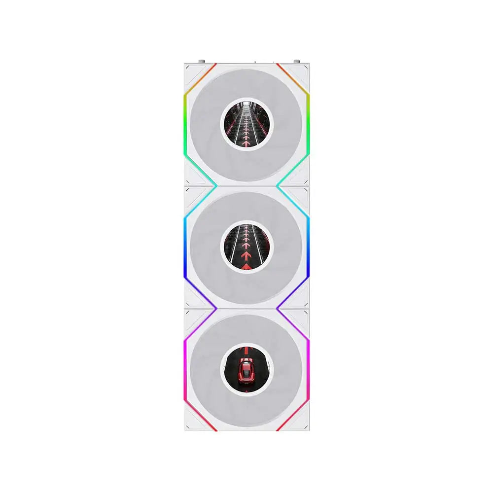 Lian Li Uni Fan TL LCD Flex 120mm Reverse Blade Cabinet Fan 3 Pack White (G9F-12RTLLCD1F3W-IN) – TechCure India
