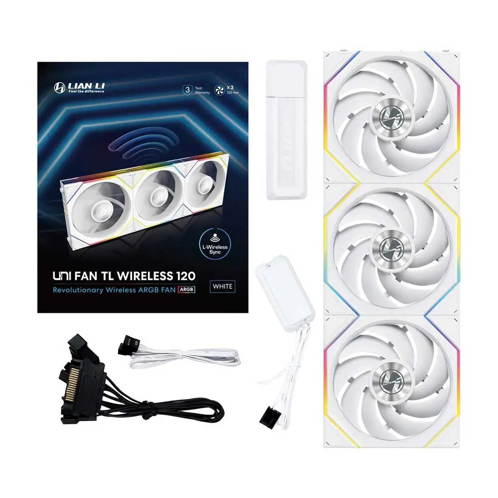 Lian Li UNI FAN TL Wireless 120 ARGB White Cabinet Fan (Triple Pack) – TechCure India