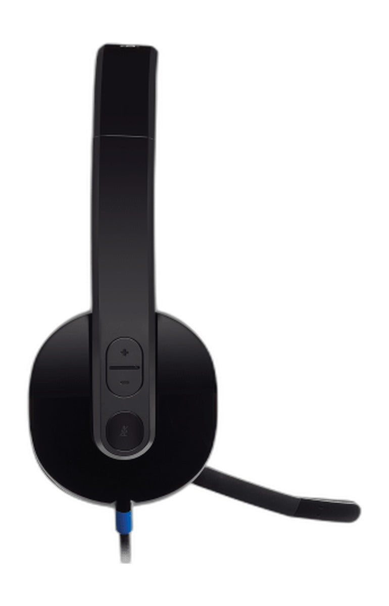 LOGITECH H540 USB Wired Stereo Gaming Headphone ( Black ) ( Pc – H540 USB Computer Headset - side view – TechCure India