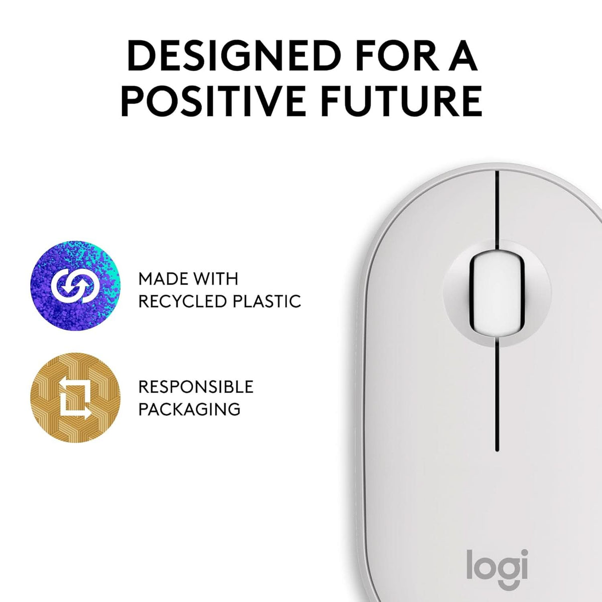 LOGITECH PEBBLE MOUSE 2 M350S SLIM BLUETOOTH WIRELESS MOUSE WHITE – photo 4 – TechCure India