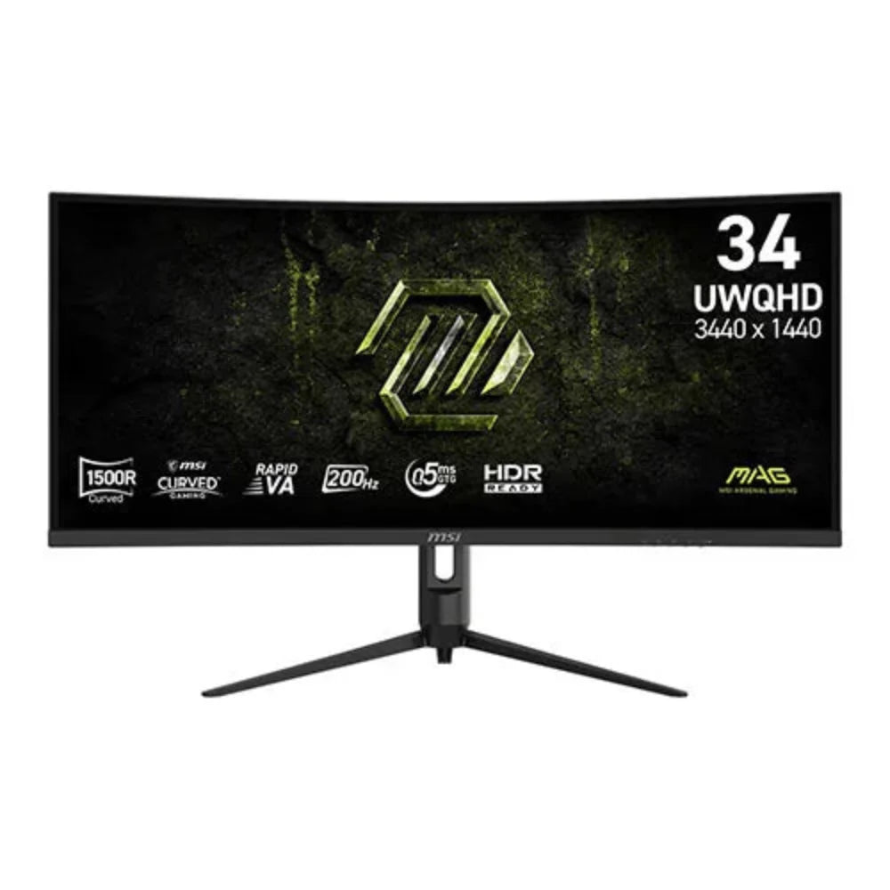 MSI MAG 342CQRF E20 34 Inch 2K UWQHD 200Hz VA Panel 110% SRGB 0.5MS Adaptive Sync Curved Gaming Monitor – TechCure India