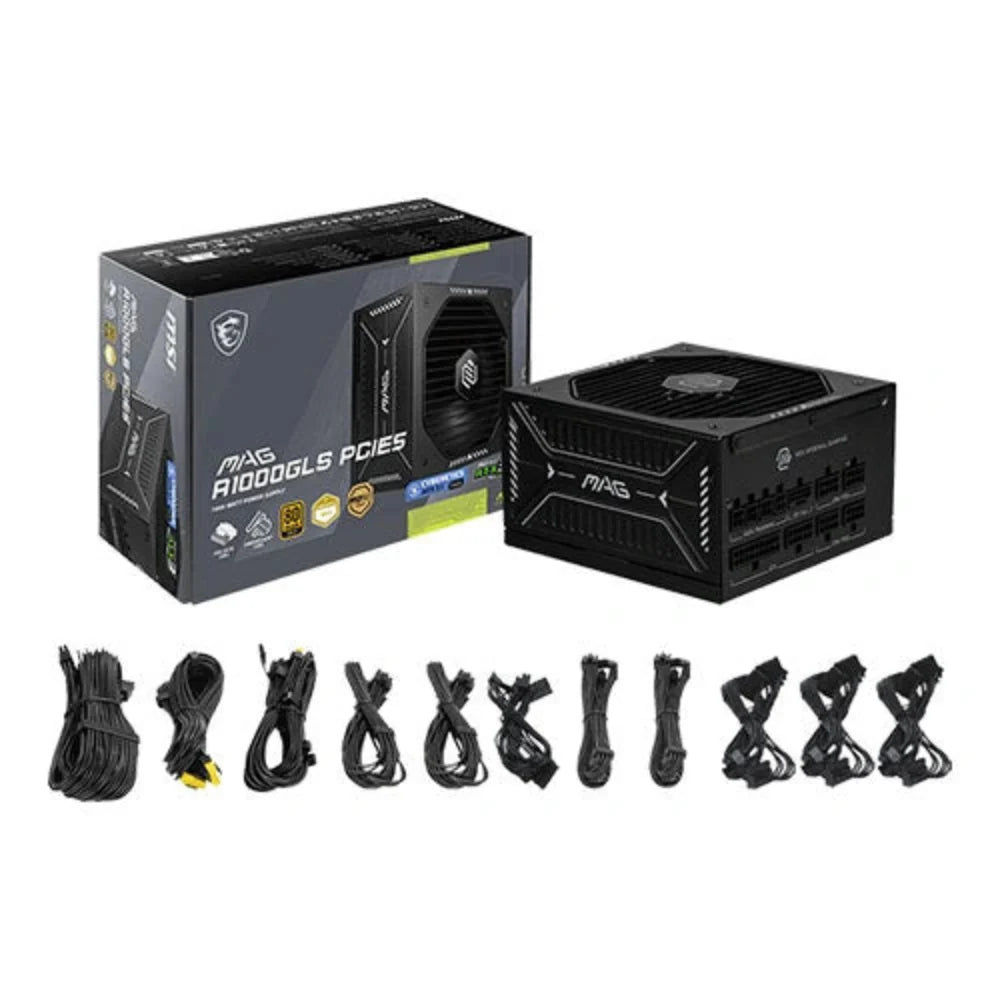 MSI MAG A1000GLS PCIE5 1000W 80+ Gold ATX 3.1 Fully Modular Power Supply ( 1000W )