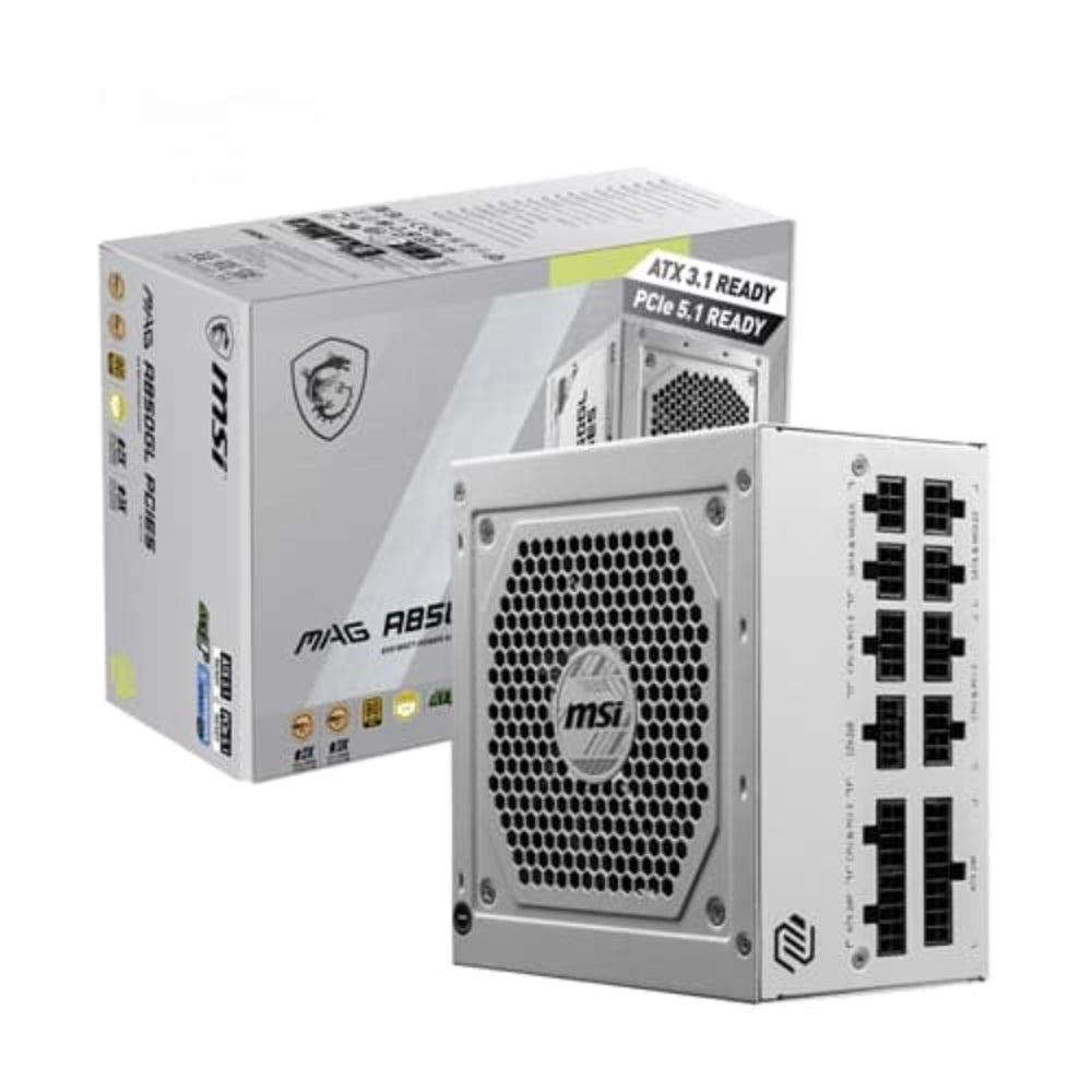 MSI MAG A850GL PCIE5 850W 80+ Gold ATX 3.1 Fully Modular Power Supply ( White ) ( 850W )