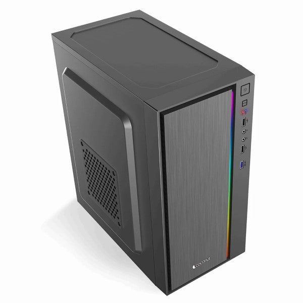 Coconut Magic mATX Office Cabinet with SM45 Power Supply and RGB Strip – TechCure India
