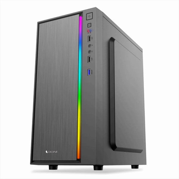 Coconut Magic mATX Office Cabinet with SM45 Power Supply and RGB Strip – TechCure India